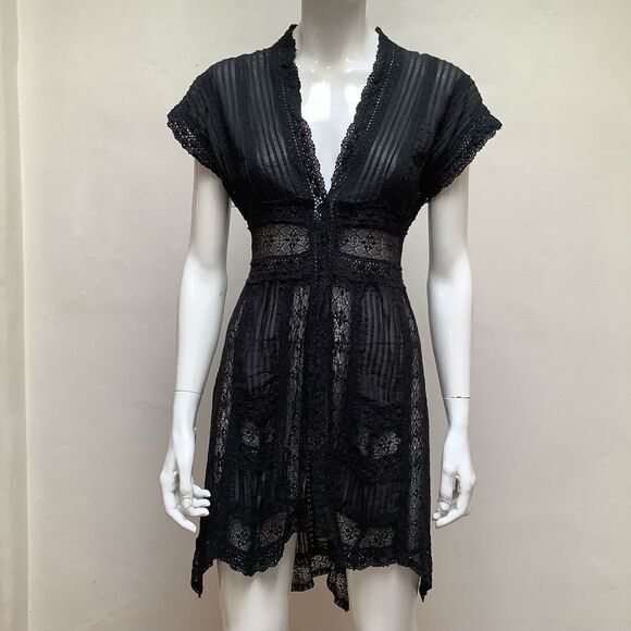 BIYA LACE DRESS BLACK SMALL BIYA DESIGNER OF JOHNNY WAS - Picture 6 of 16